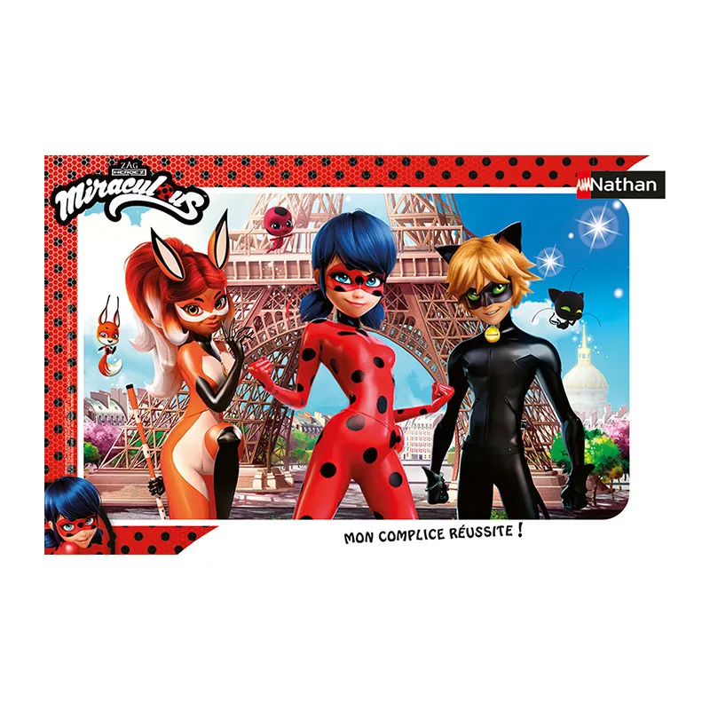Puzzle cadre 15pcs Ladybug, Chat Noir & Renard Rouge - 36m+-0