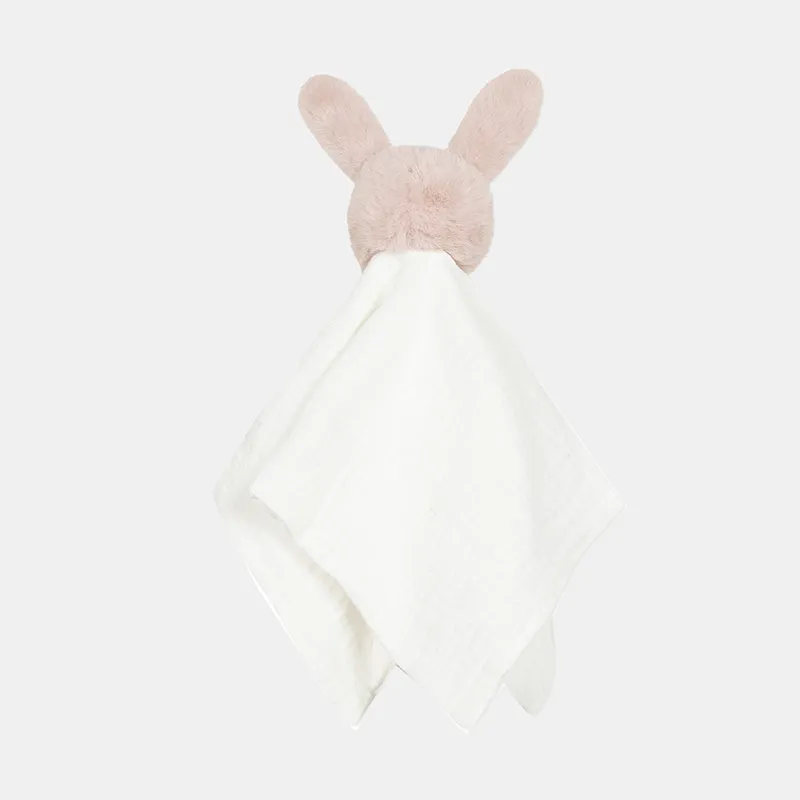 Doudou plat Lapin Fille - Rose clair-2
