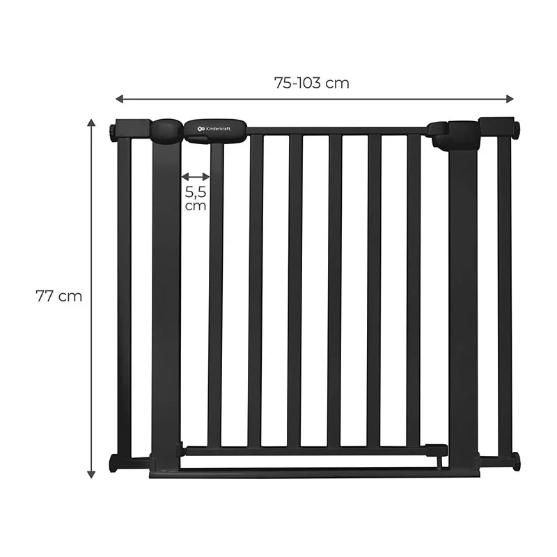 Barrière de sécurité Lock&Go Noir - 75-103cm-2