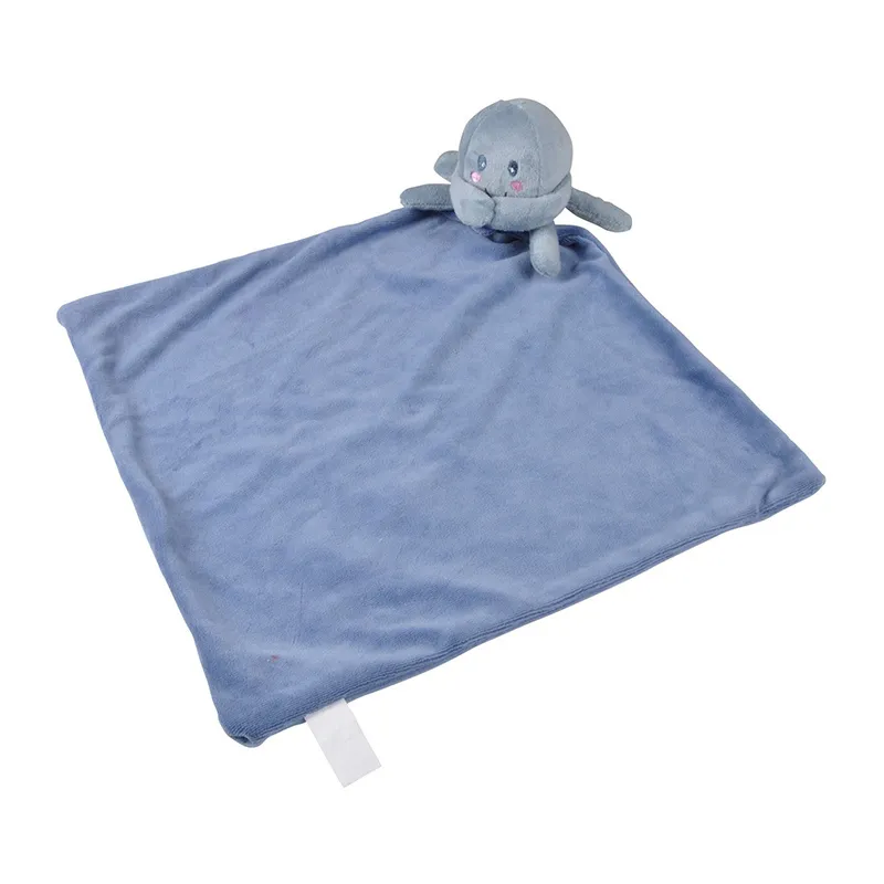 Peluche couverture Poulpe Océan - 33x33cm-0