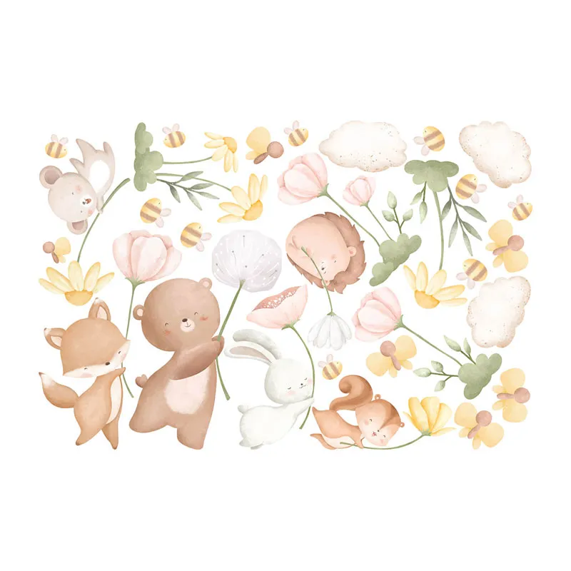 Stickers - Animaux de la Forêt & Fleurs printanières-2