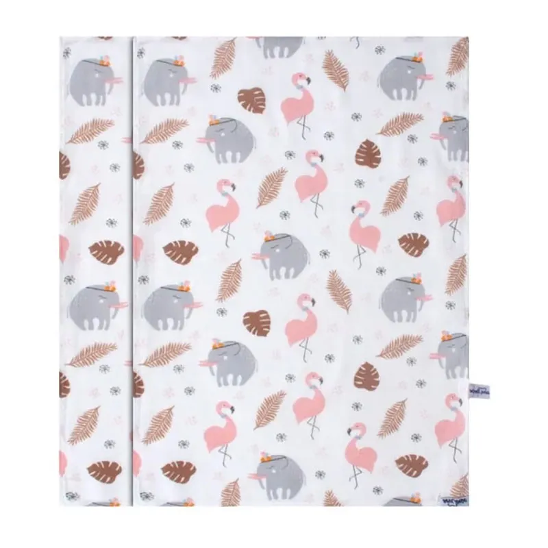 2 Langes mousseline Flamant Rose - 50x70cm-0