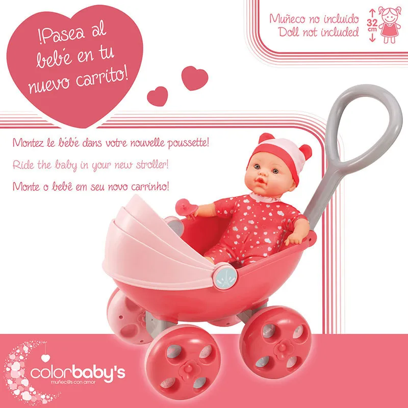Poussette chariot pour poupée 2en1 - 18m+-4