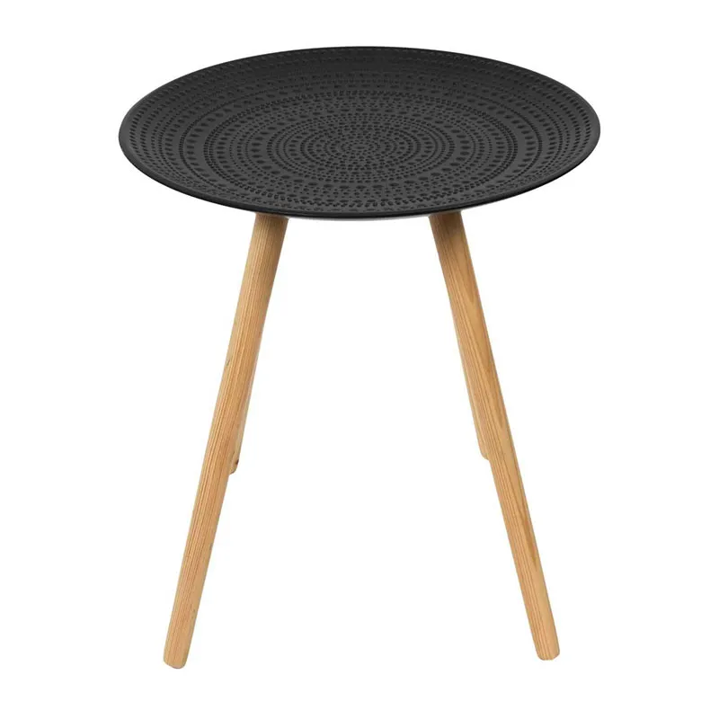 Table gigogne Ronde Noir - 49,5x49,5x42,5cm-3