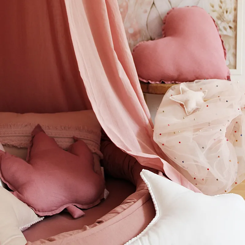 Coussin feuille d'érable Lin Blush - 43x43cm-1