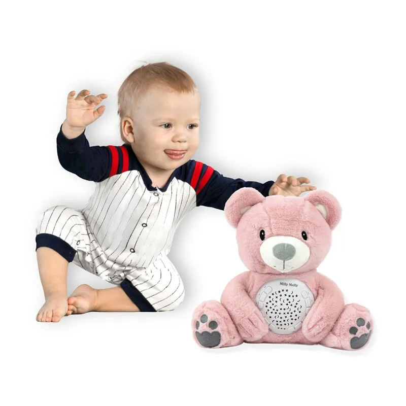 Peluche projecteur Ours Rose - 0m+-8