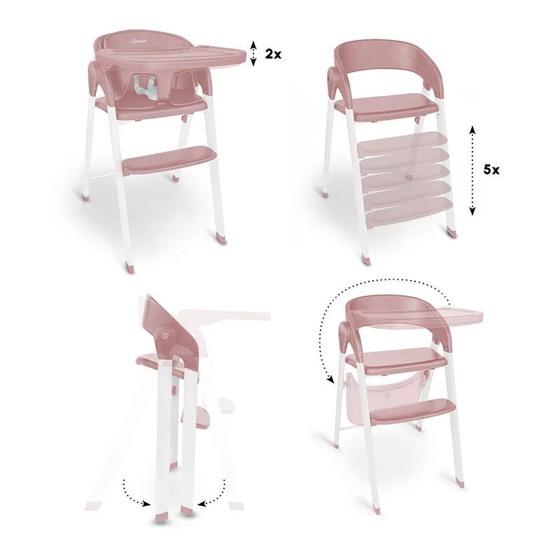Chaise haute Levels Rose - 6m+-3