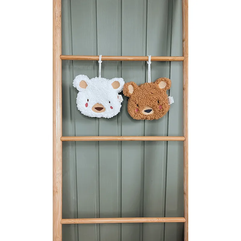 Attache sucette & Peluche Ours Ecru - 16x13cm-3