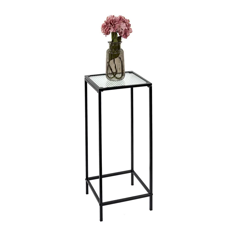 Sellette Rosa Verre Noir - 30x30x70cm-3