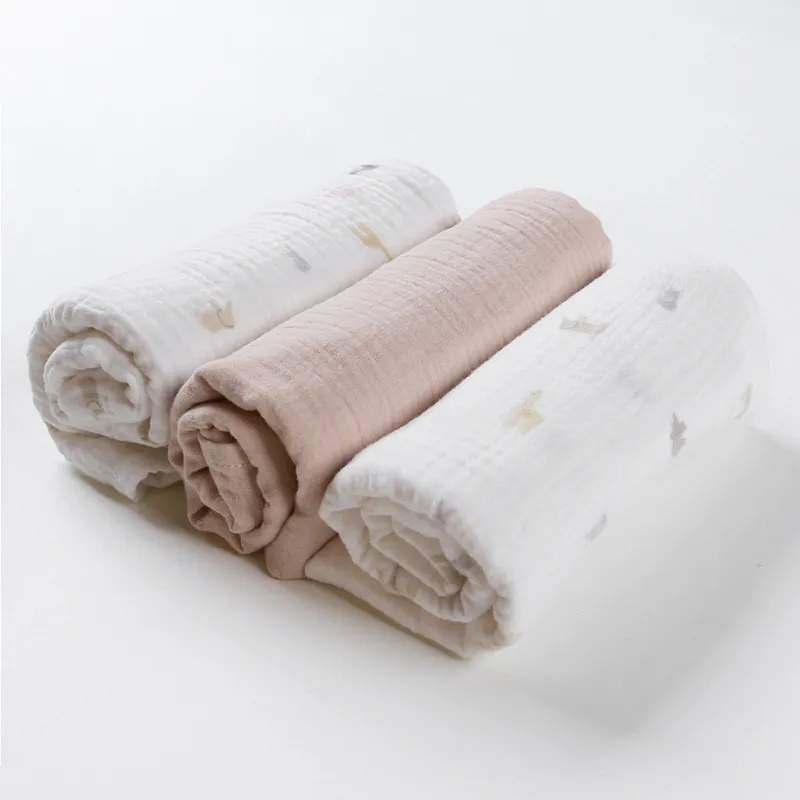 3 Langes Mousseline M&M Rose - 70x70cm-1