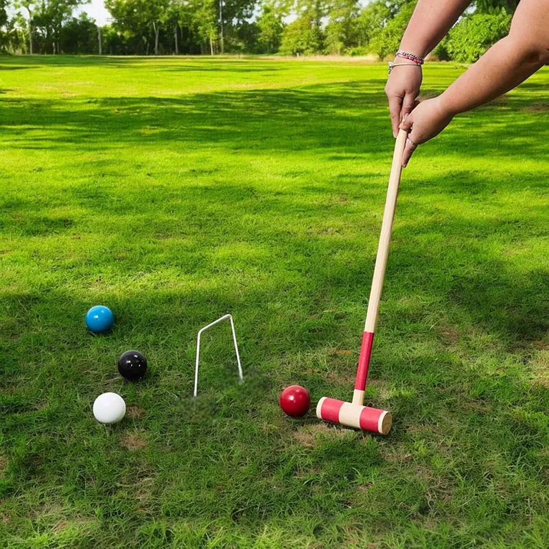 Jeu du croquet en Bois - 4 joueurs-1