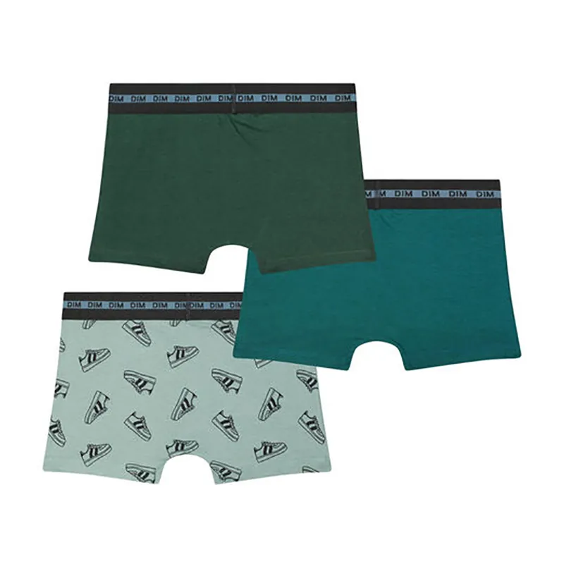 3 Boxers Garçon Fashion - Bleu/Vert-1