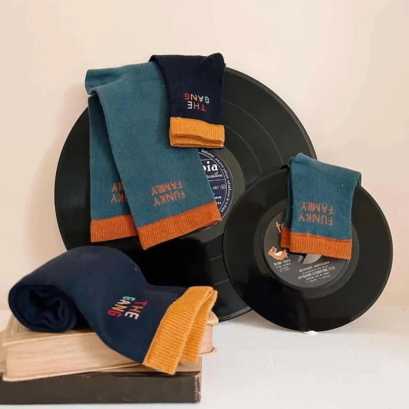 Duo Chaussettes Enfant/Homme Funky Family - Bleu-5