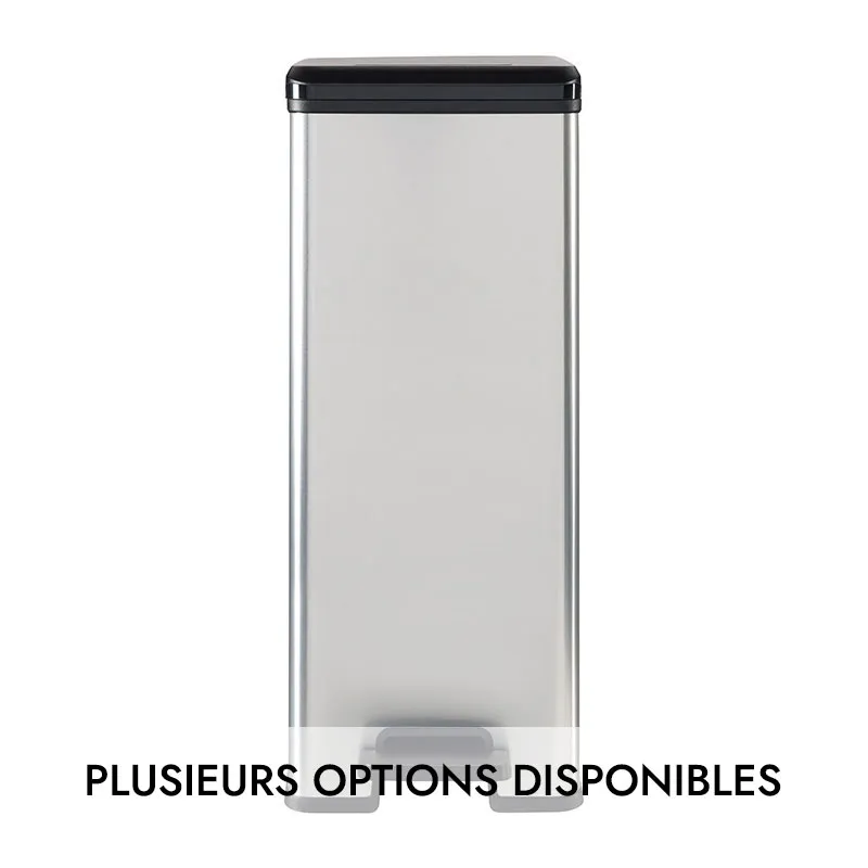 Poubelle à pédale rectangulaire Slim - 40L-4