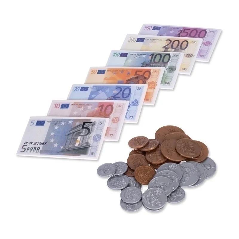 Set d'argent factice monnaie + billets - 36m+-0