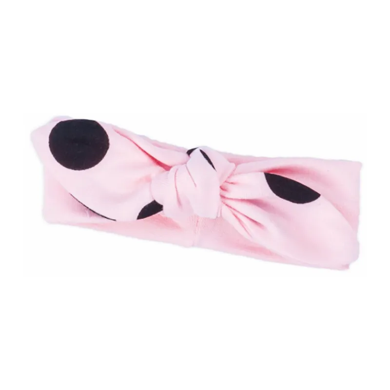 Bandeau à noeud Pois - Rose/Noir-0