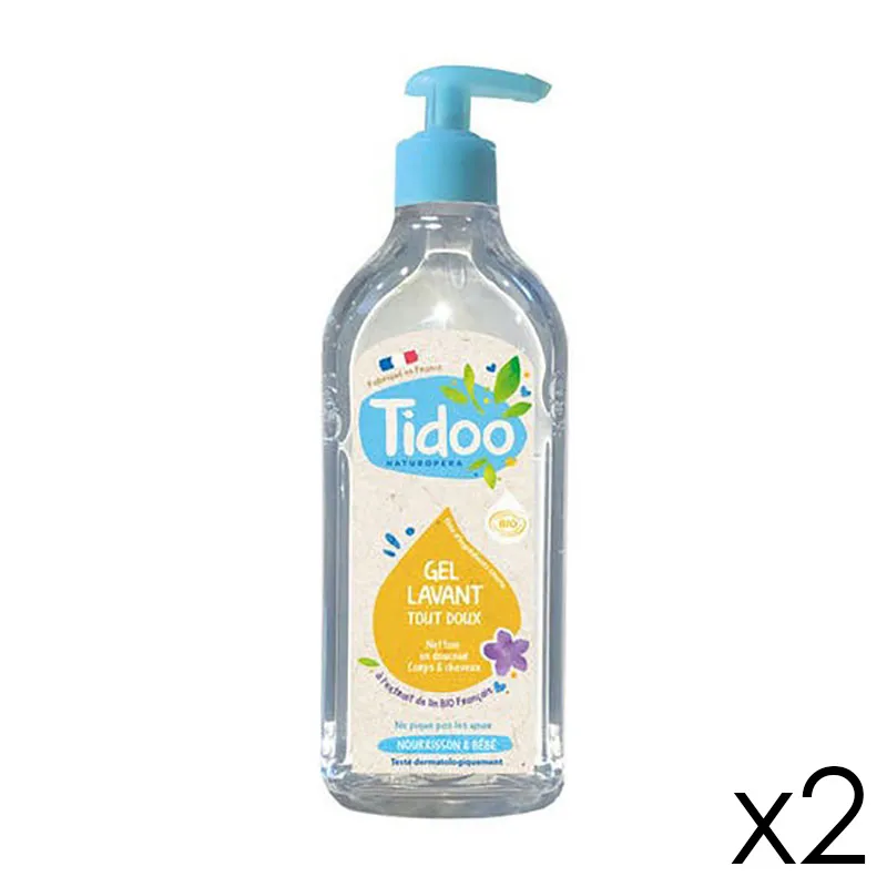 2 Gels Lavants Ultra Doux à l'extrait de lin Bio - 2x495ml-0
