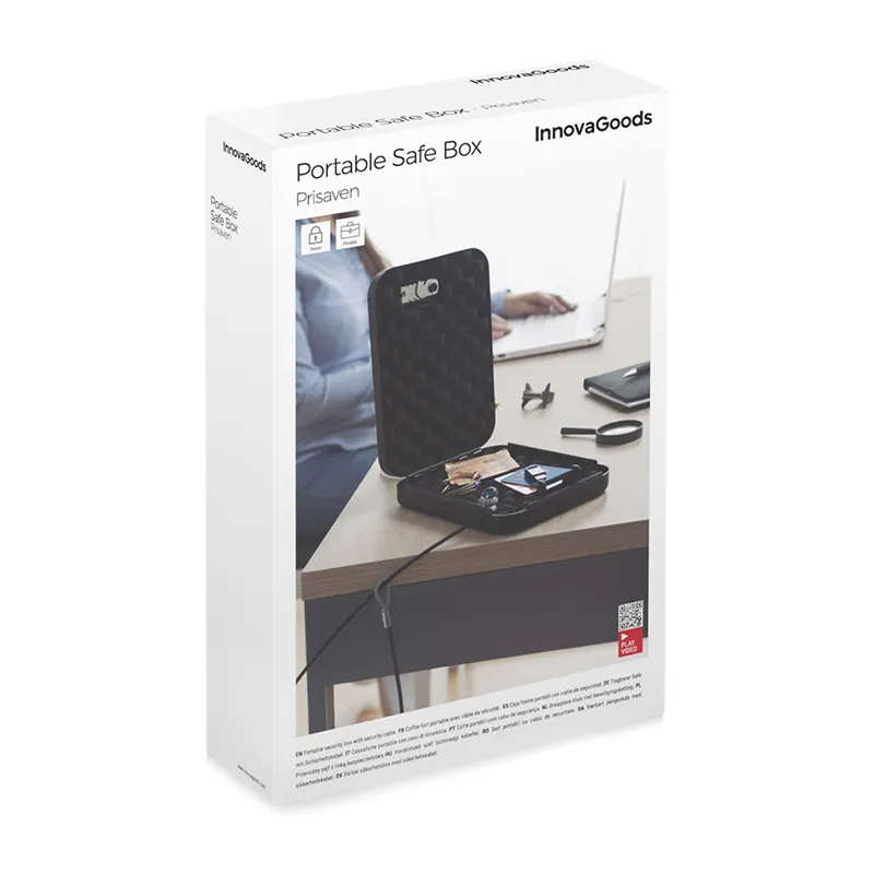 Coffre-Fort Portable + câble de sécurité Prisaven - 24,5x5,5x16,5cm-9
