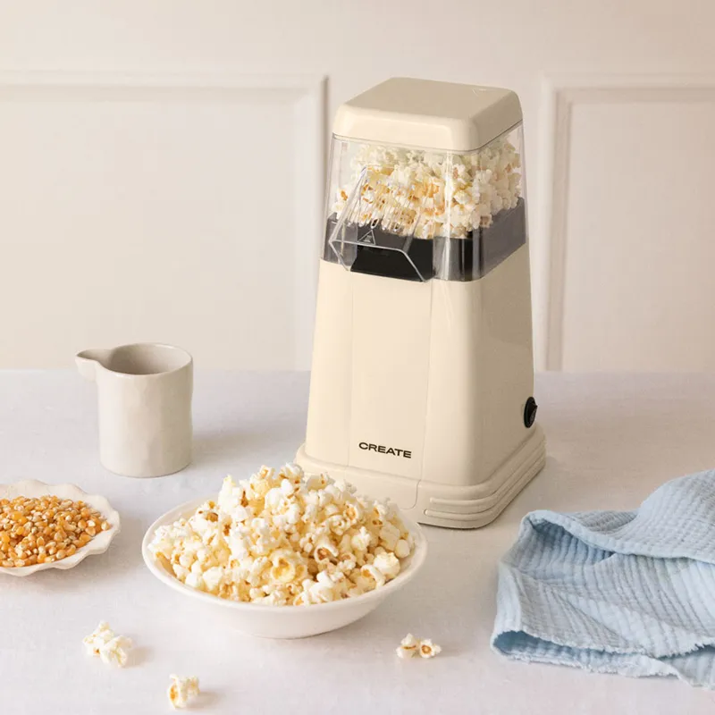 Machine à Popcorn Rétro sans huile Crème - 17x16x28cm-1