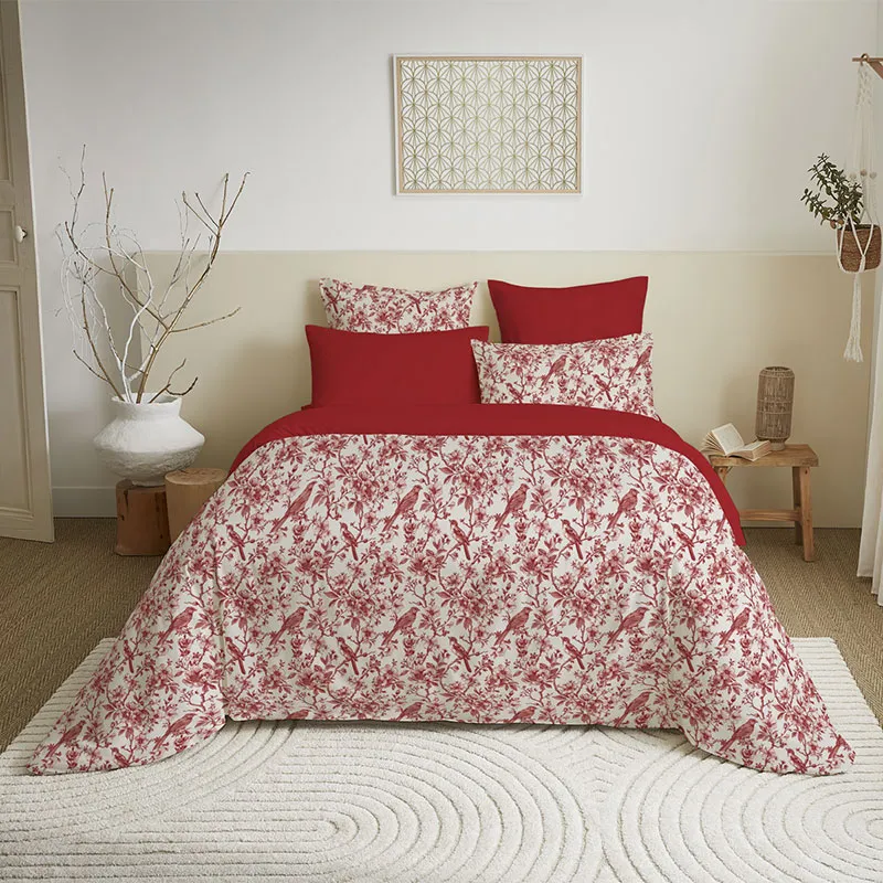 Parure 6pcs Coton Bérangère Rouge-1