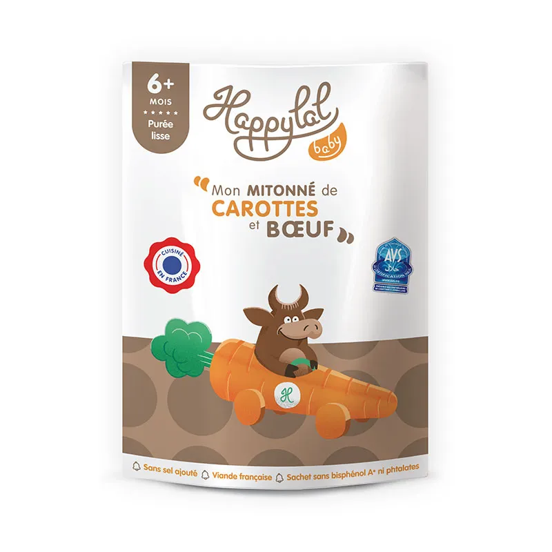 5x150g Mon mitonné de carottes et boeuf - 6m+- HAPPYLAL-1