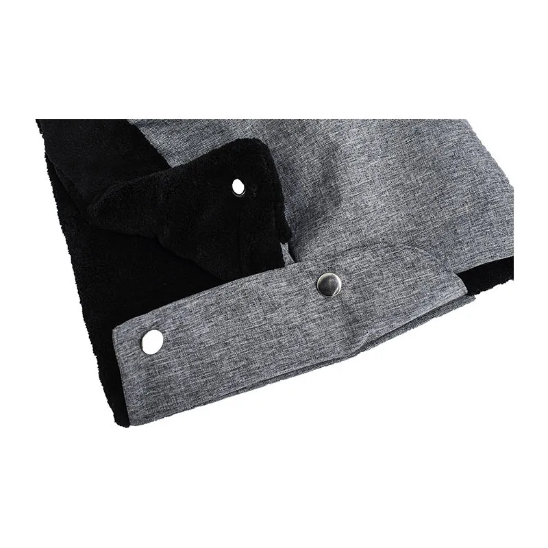 Protège-mains poussette avec support téléphone Polaire - Gris Clair/Blanc-5