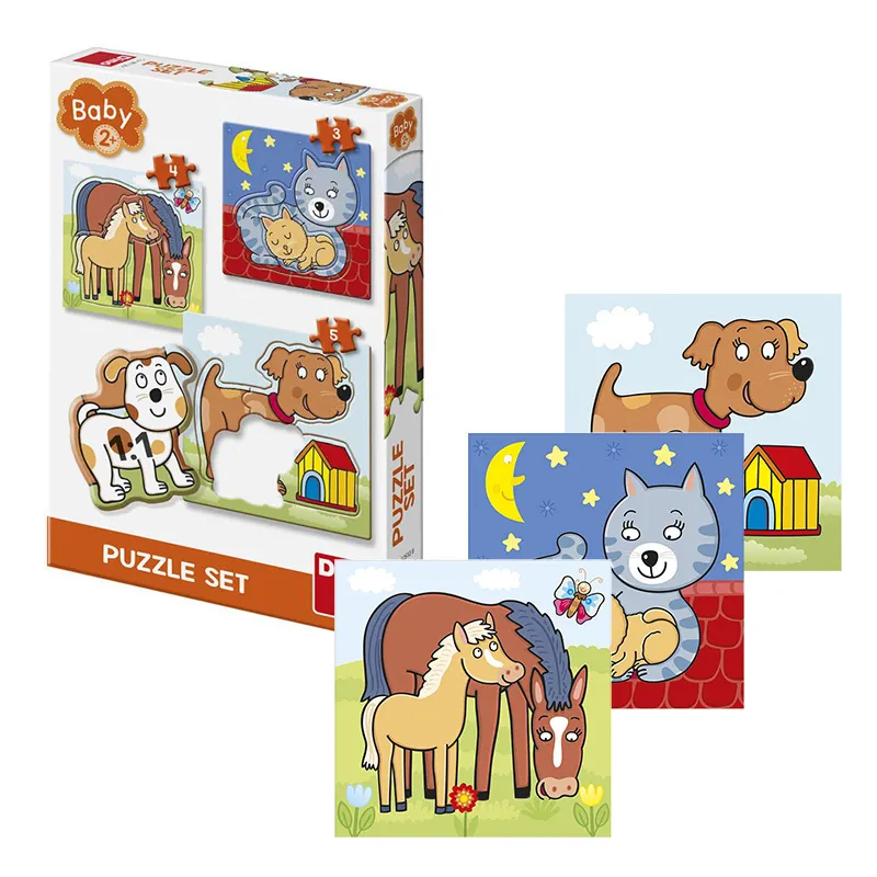 3 Puzzles 3-4-5pcs Bébés Animaux - 24m+-4