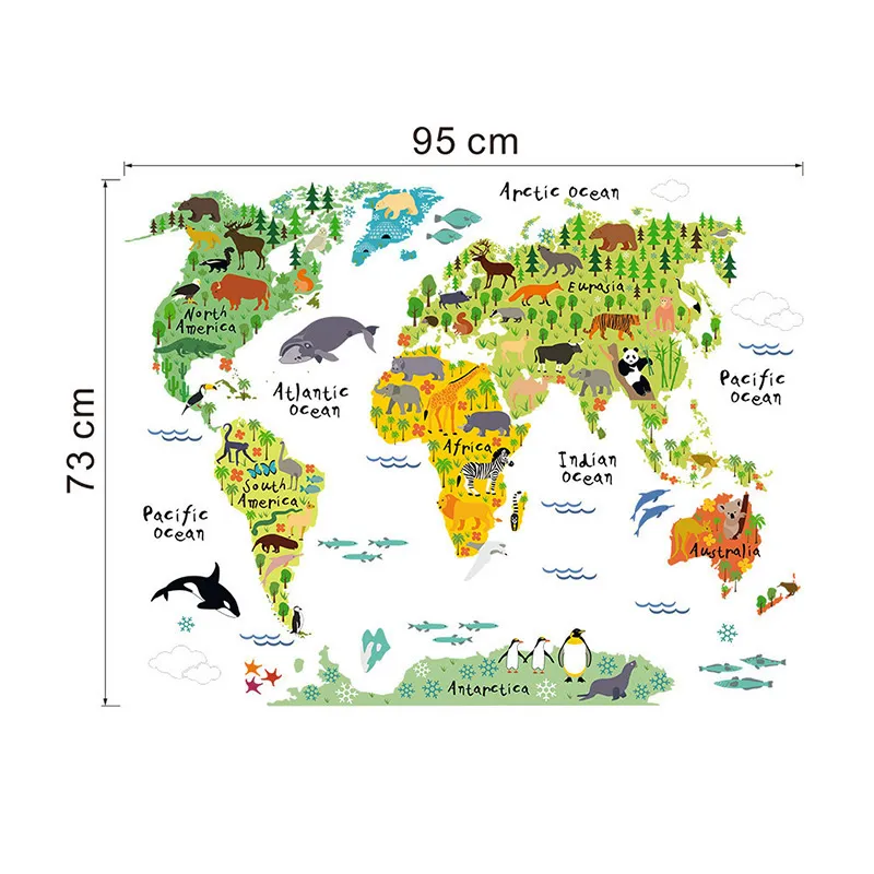 Stickers - Carte du Monde & Animaux pour enfants-2