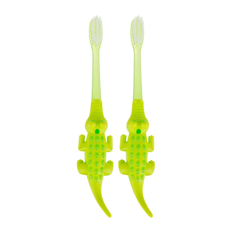2 Brosses à dents Crocodile Vert - 12m+-0