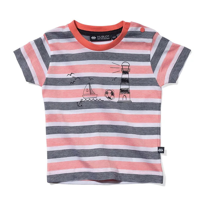T-shirt MC Jairo Bébé - Marine/Blanc/Abricot-0