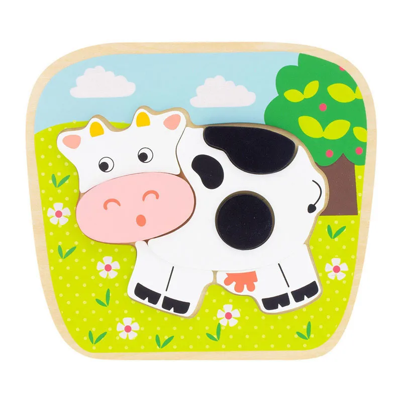 Puzzle à formes Vache 7pcs - 12m+-0