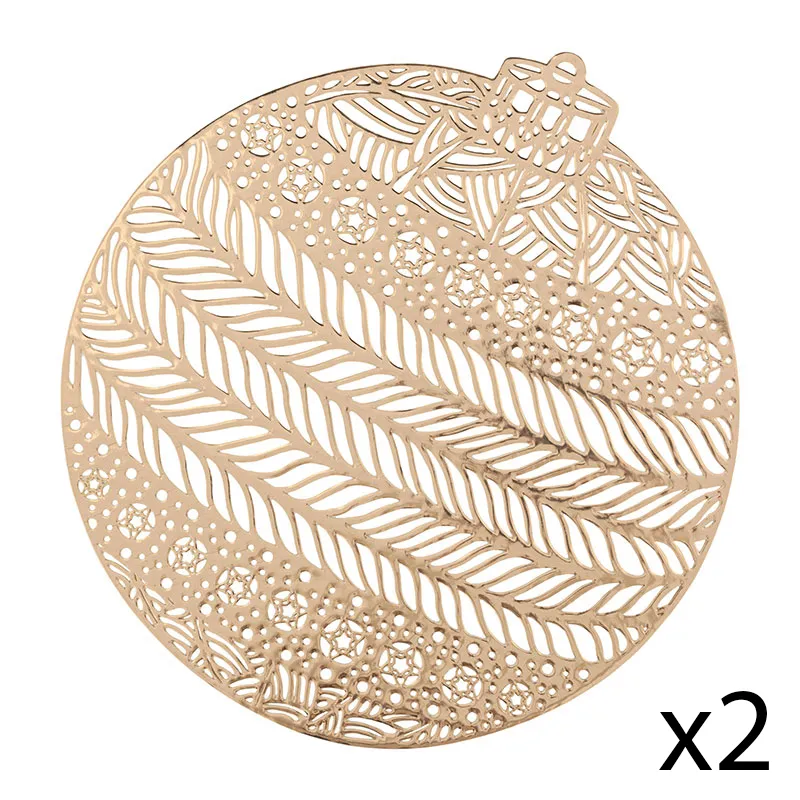 2 Sets de table boule de Noël Or - ø38cm-0
