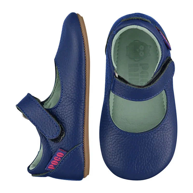Chaussures à scratch Mighty Mary Jane CUIR - Bleu foncé - POCO NIDO-0