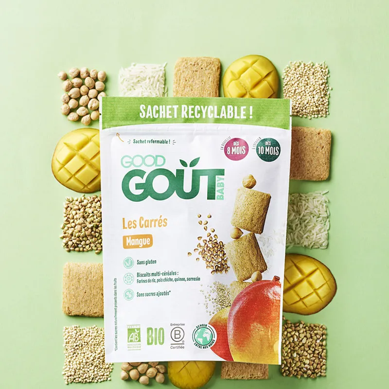 1x50g Les Carrés Mangue BIO - 8m+-1