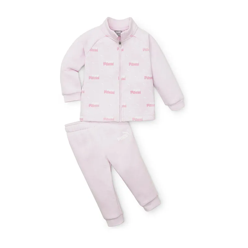 Ensemble Jogging Bébé Minicats Aop Puma - Rose perle-0