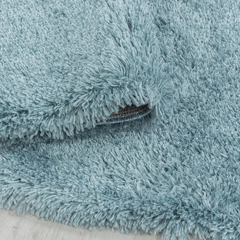 Tapis rond Fluffy Bleu - Plusieurs dim. dispos-3