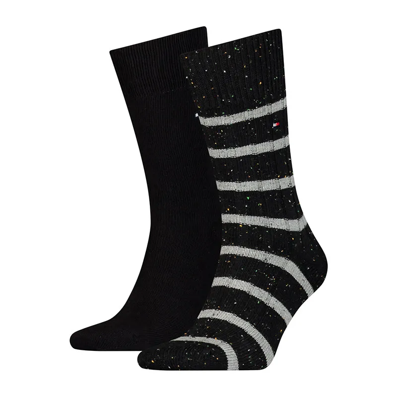2 paires de chaussettes Homme Stripe Tommy Hilfiger - Noir-0