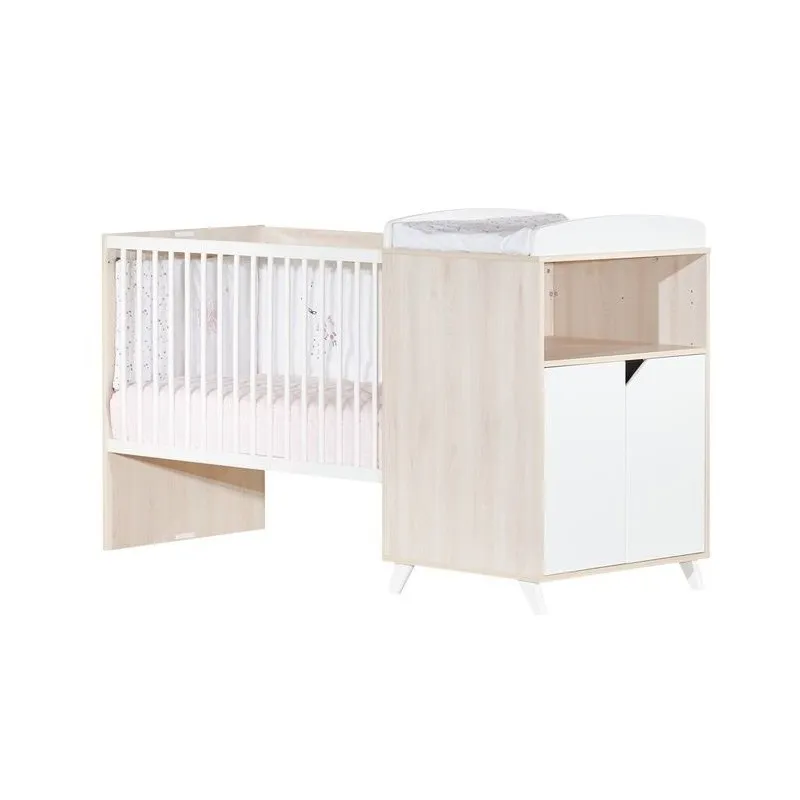 Lit Combiné évolutif Bois Scandi Naturel - 60x120cm/90x190cm-4