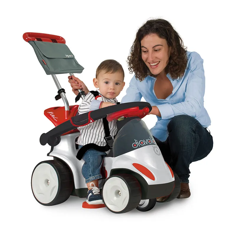 Porteur Voiture Diavolo 9en1 Rouge/Gris - 10m+-6