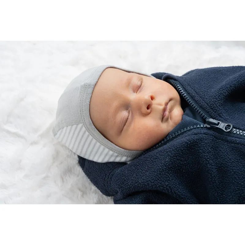 Bonnet coton Bébé Rayures - Bleu-1