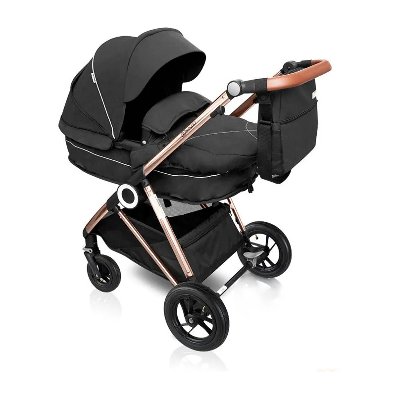 Trio Poussette transformable + Coque Gr.0+ Halime Air Anthracite/Gold - 0m+-1