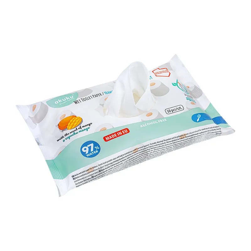 2 Paquets Papier toilette humidifié Parfum Mangue - 2x50 lingettes-1