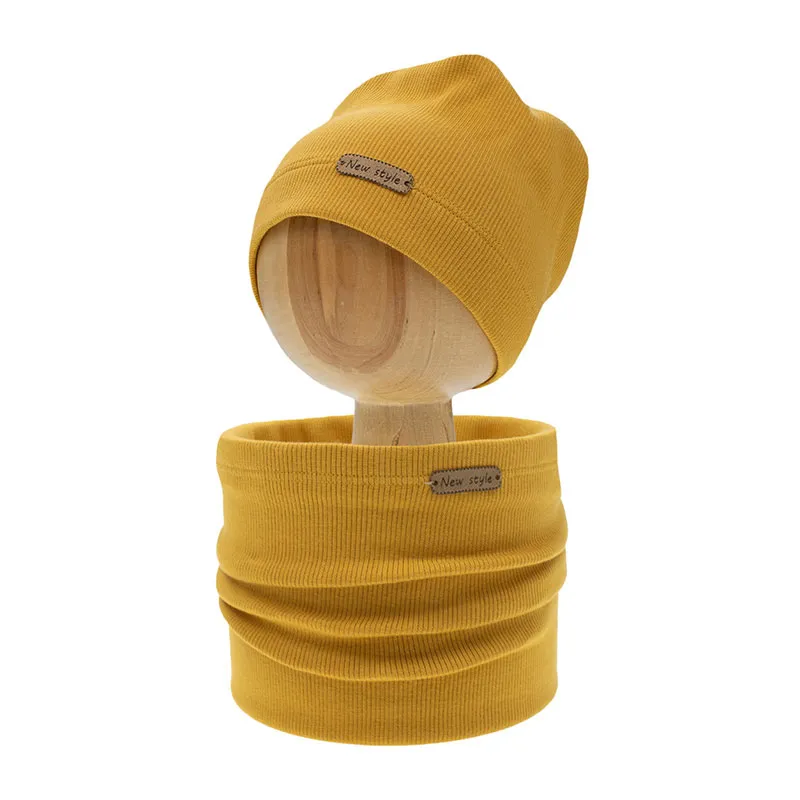 Bonnet + écharpe - Moutarde-0