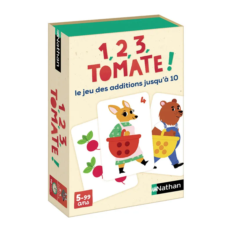 Jeu de cartes 1, 2, 3, Tomate ! 74pcs - 5+-1