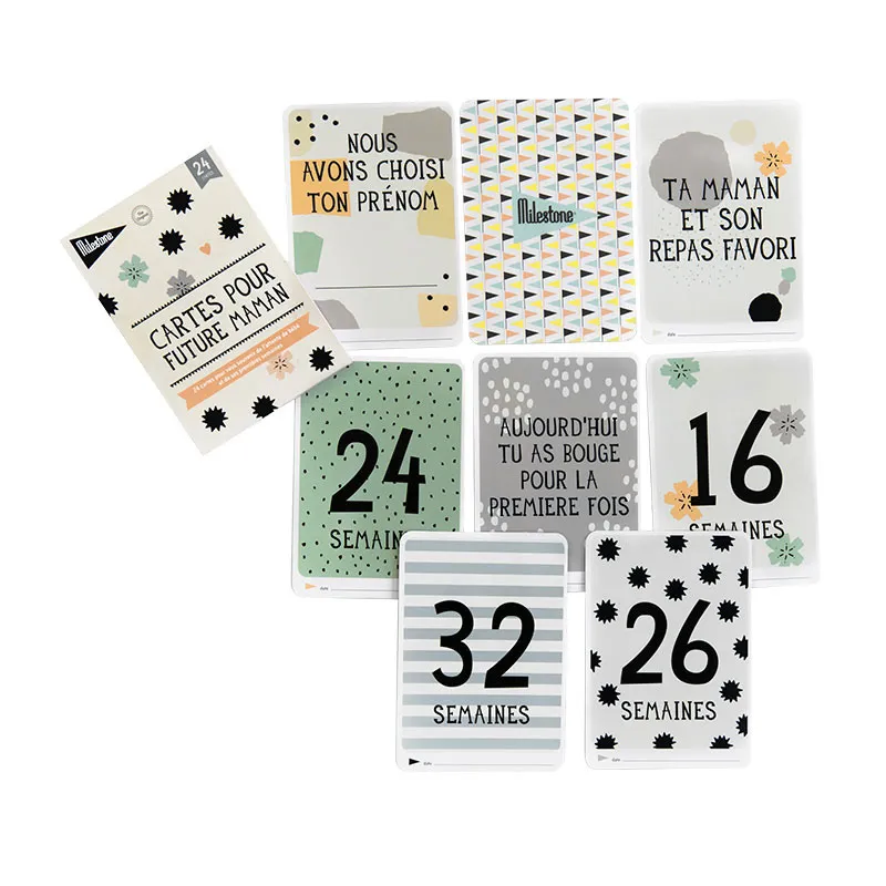 Coffret 24 Cartes Étapes pour future maman-0