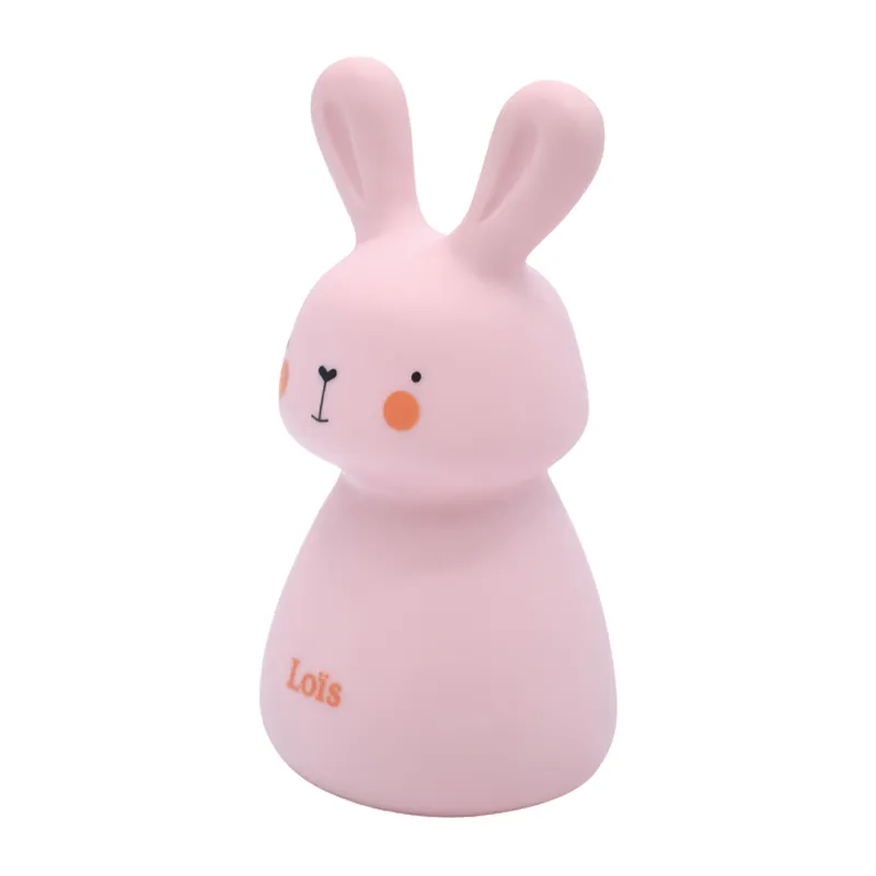 Veilleuse Solo à pile - Lapin Rose-3