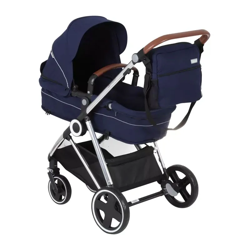 Trio Poussette transformable + Coque Gr.0+ Halime Bleu/Silver - 0m+-4