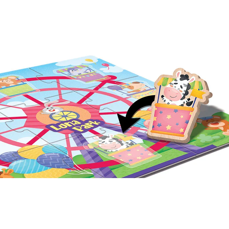Puzzle Bois Luna Park 15pcs Montessori Baby - 12m+-3