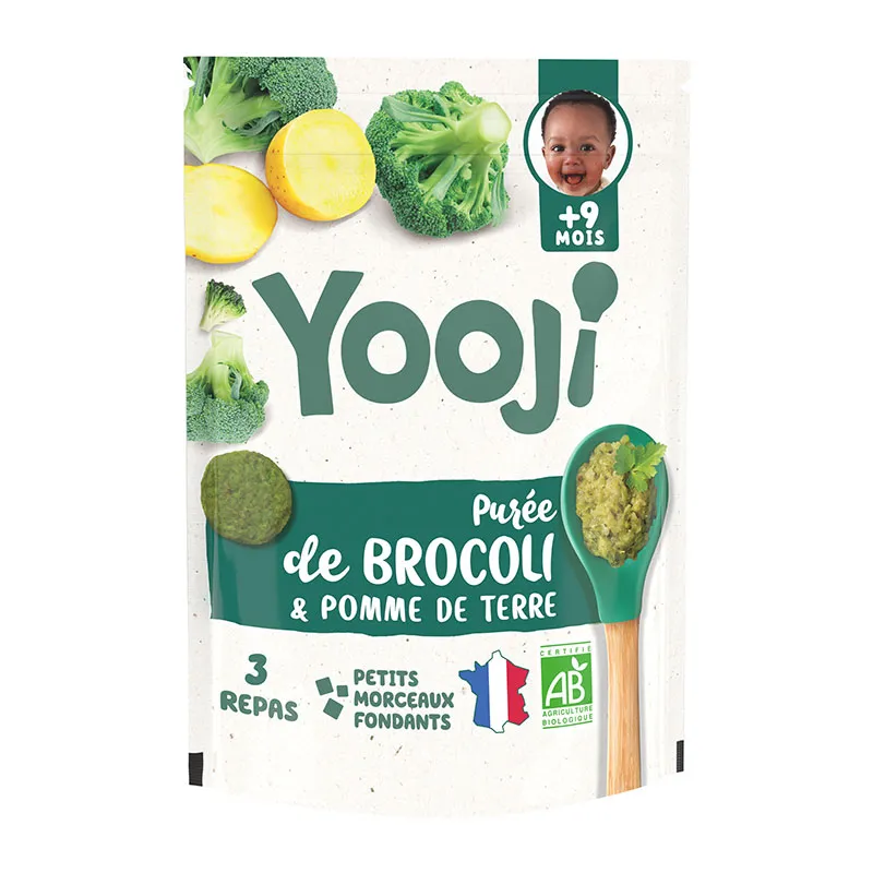 Purées de Brocolis Bio avec morceaux fondants - 4 repas - 9m+-0