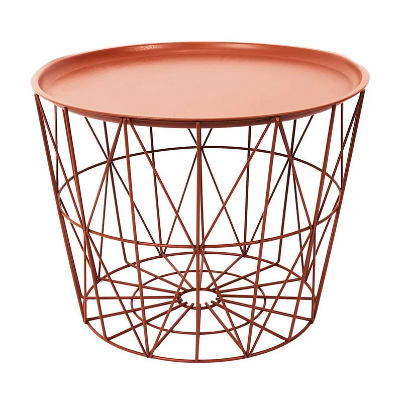Table filaire Métal Terracotta - Ø50cm-2